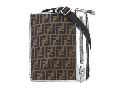 Fendi Zucca Front Zip Flat Messenger, front view